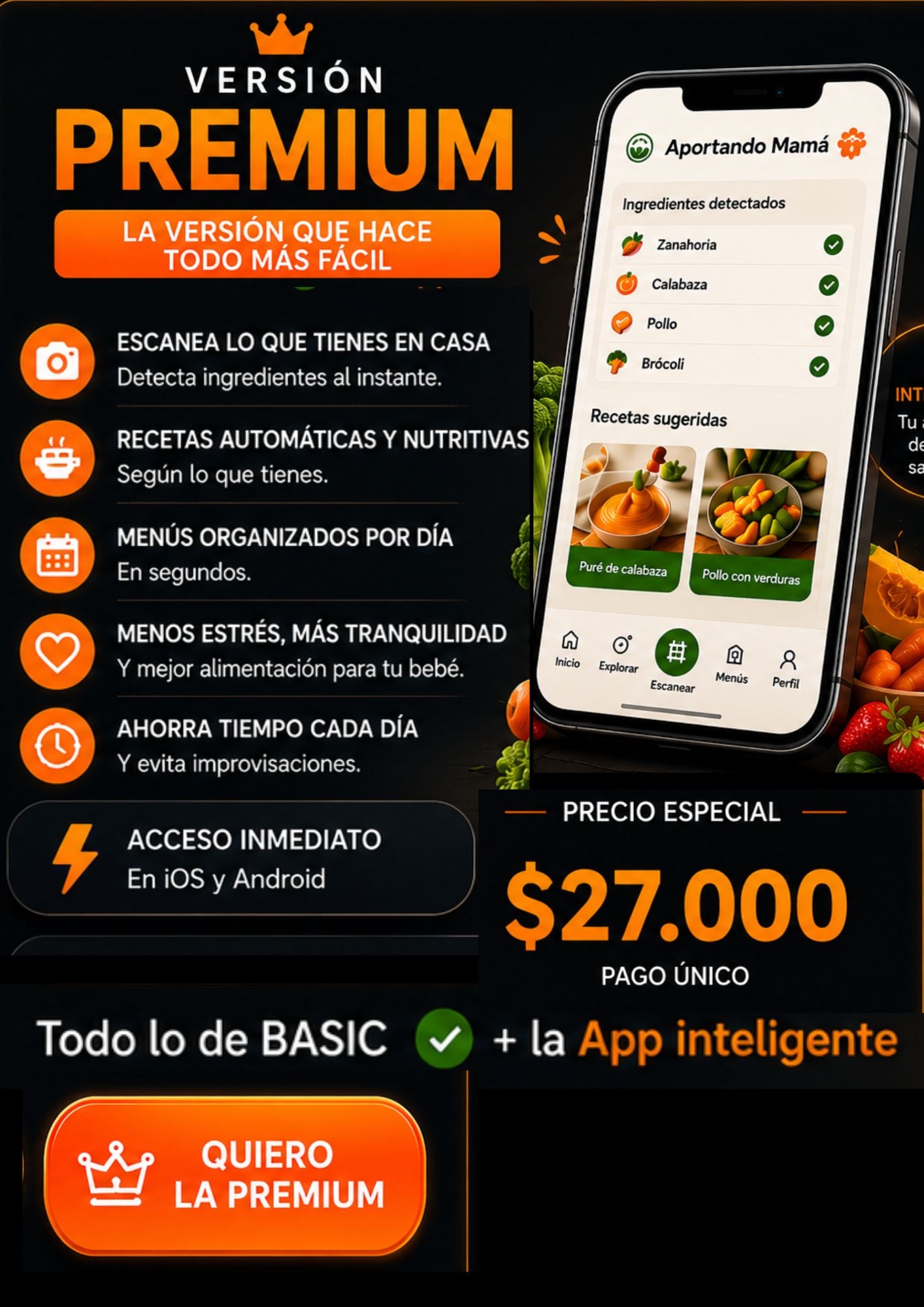 🍽️ BLW SIN STRESS + APP Inteligente + BONOS EXCLUSIVOS Recetas para Bebés (Versión Premium)