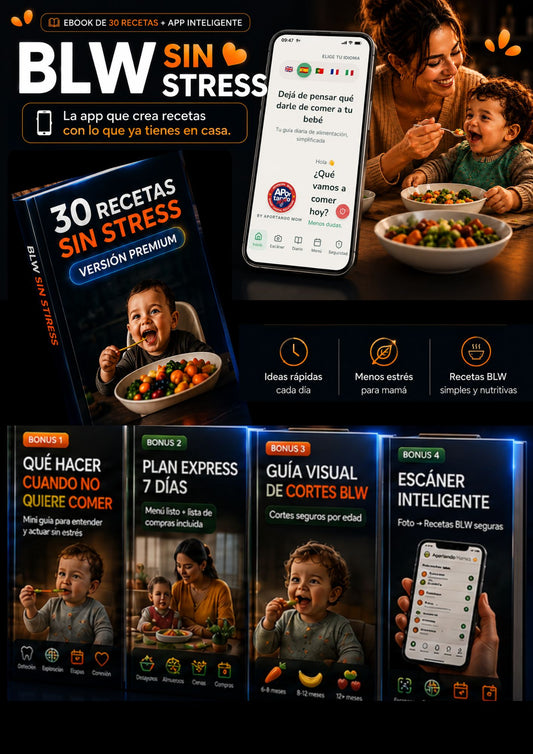 🍽️ BLW SIN STRESS + APP Inteligente + BONOS EXCLUSIVOS Recetas para Bebés (Versión Premium)