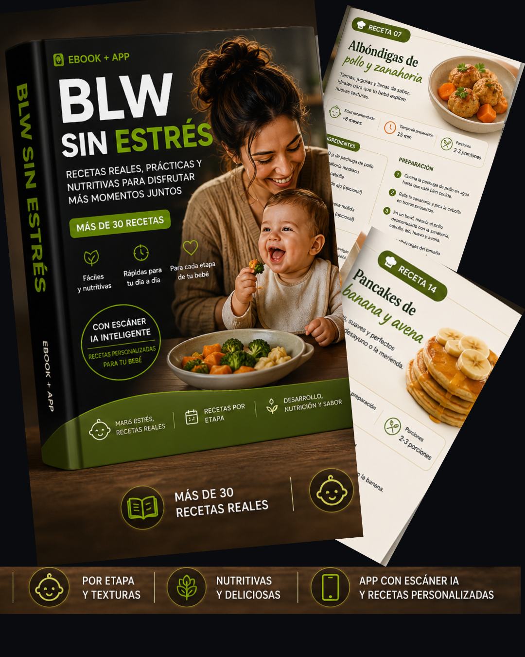 🍽️ BLW SIN STRESS + APP Inteligente + BONOS EXCLUSIVOS Recetas para Bebés (Versión Premium)